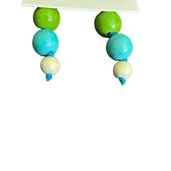 Stephan & Co. Wooden Three Bead Drop Earrings in This Seasons Trending Colors - Picture 5 of 7